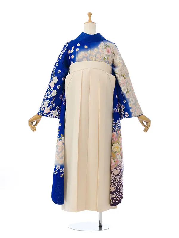 振袖袴 5S123 H157-25-9 ﾌﾞﾙ-地ﾗﾒ|ｸﾘｰﾑ白95