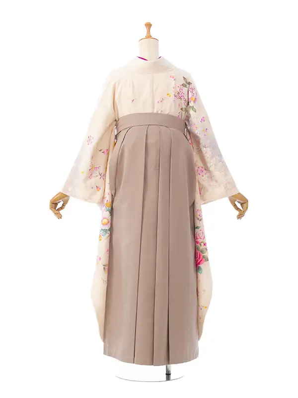 振袖袴 5S403 HDLY082 白地/薔薇ﾌﾞｰｹ |ﾓｶ99cm