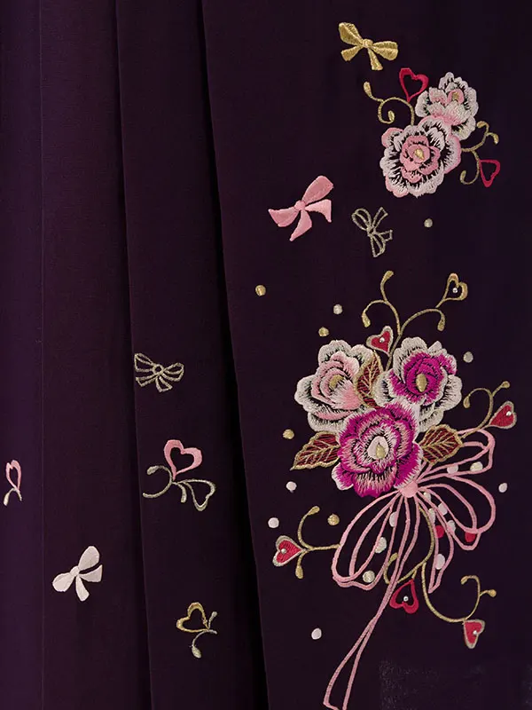 振袖袴 5S714 E-H69-260 ﾀｰｺｲｽﾞ裾ｸﾞﾚｰぼかし 桜|紫