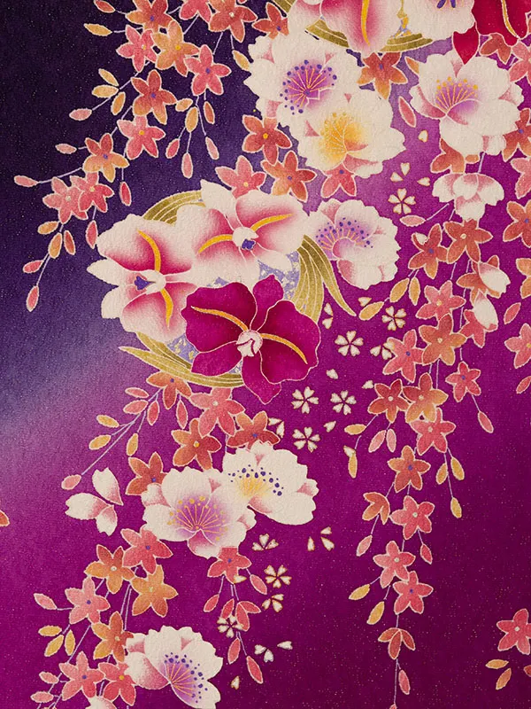 振袖袴 6S260 HDLY247 紫ﾗﾒ織/花薬玉|ｱｲﾎﾞﾘｰ99