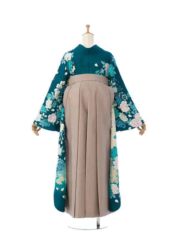 振袖袴 8S215  HDLY587 桂由美 白ｸﾞﾘｰﾝ|ﾓｶ95cm