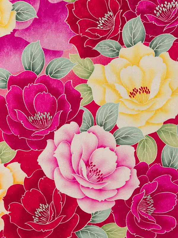 振袖袴 7S250 H157-26-7 ﾋﾟﾝｸ×白ﾗﾒ織 薔薇|ｸﾘｰﾑ99