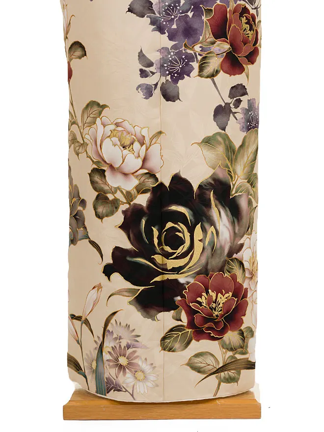 振袖 ベージュ 洋柄 0633