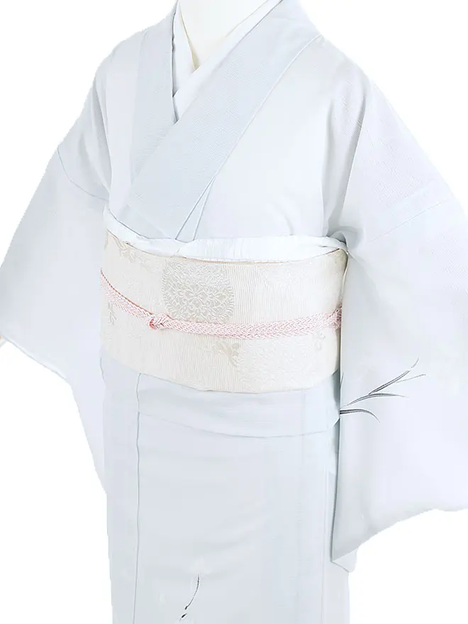 絽 訪問着 青グレー 撫子 5142