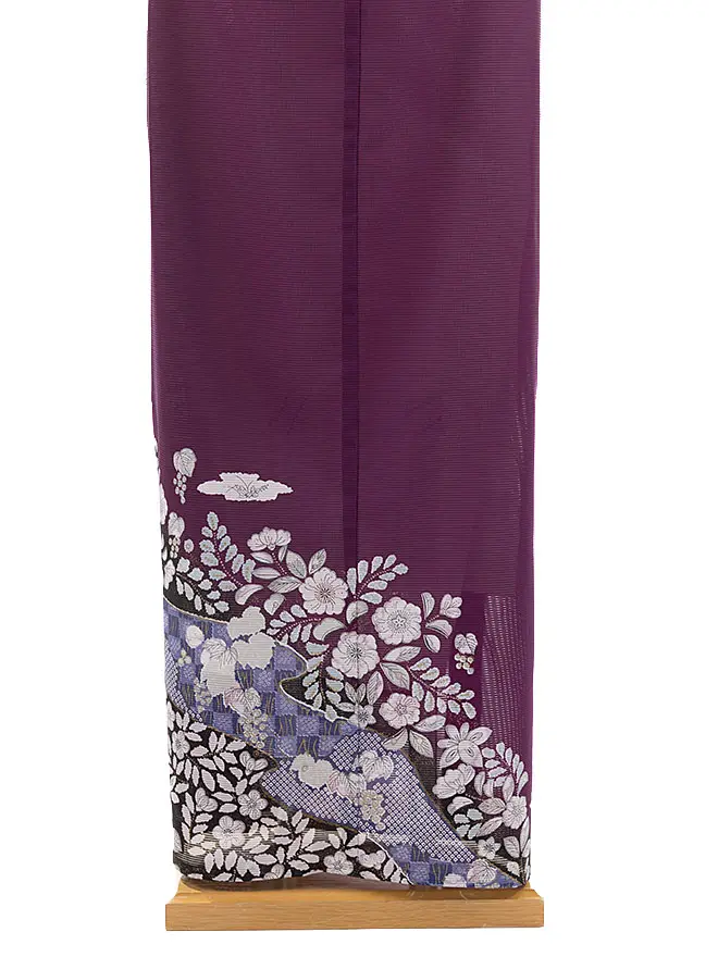 絽 訪問着 紫 鹿子辻が花 kt5148