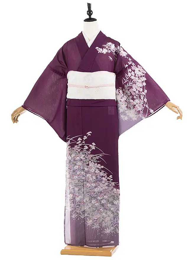 絽 訪問着 紫 四季の花 kt5150
