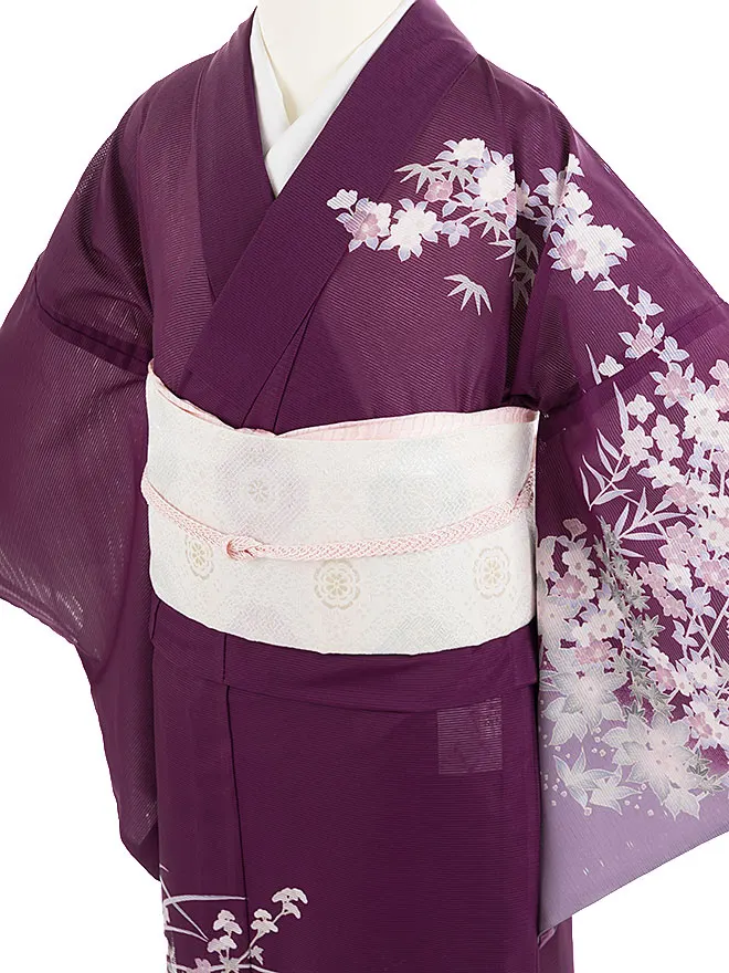 絽 訪問着 紫 四季の花 kt5150