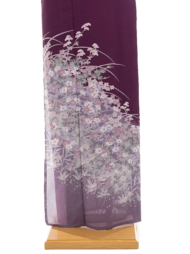 絽 訪問着 紫 四季の花 kt5150