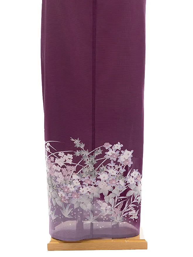 絽 訪問着 紫 四季の花 kt5150