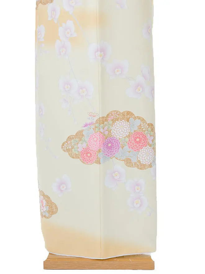 訪問着 黄色 牡丹 6102