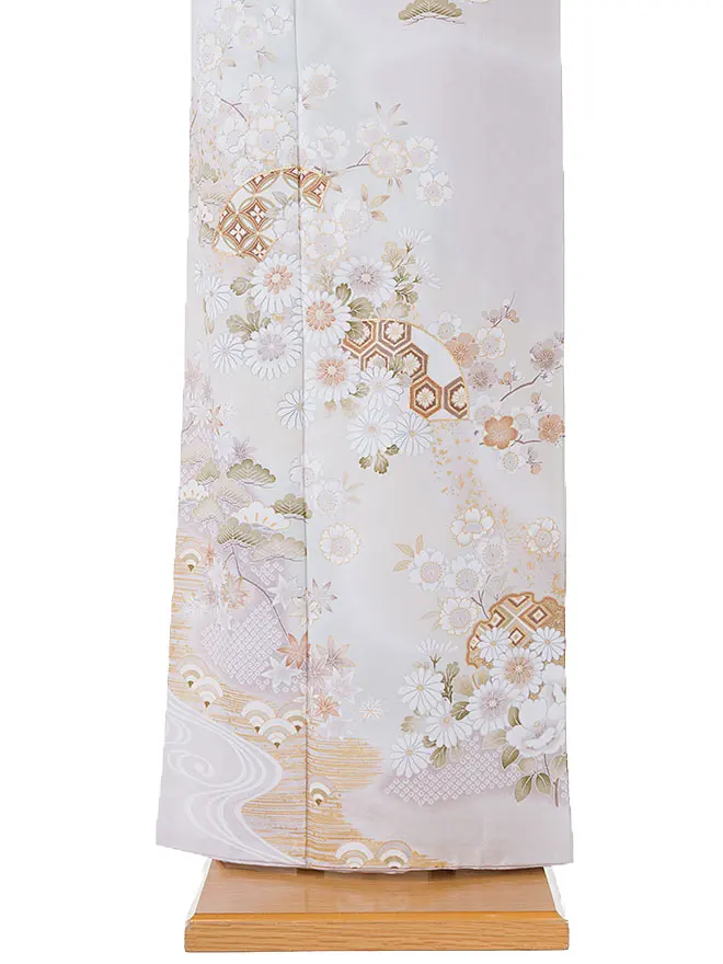 訪問着 日本製 薄グレー 6435