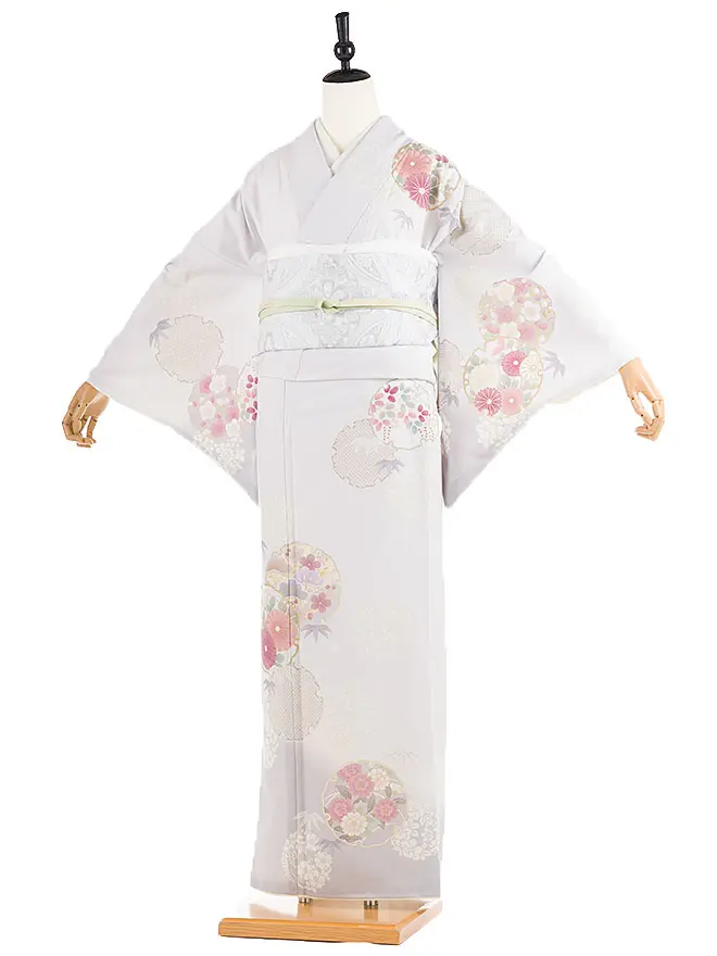 訪問着 japanstyle 薄紫 彩の華紋 幅広 6477