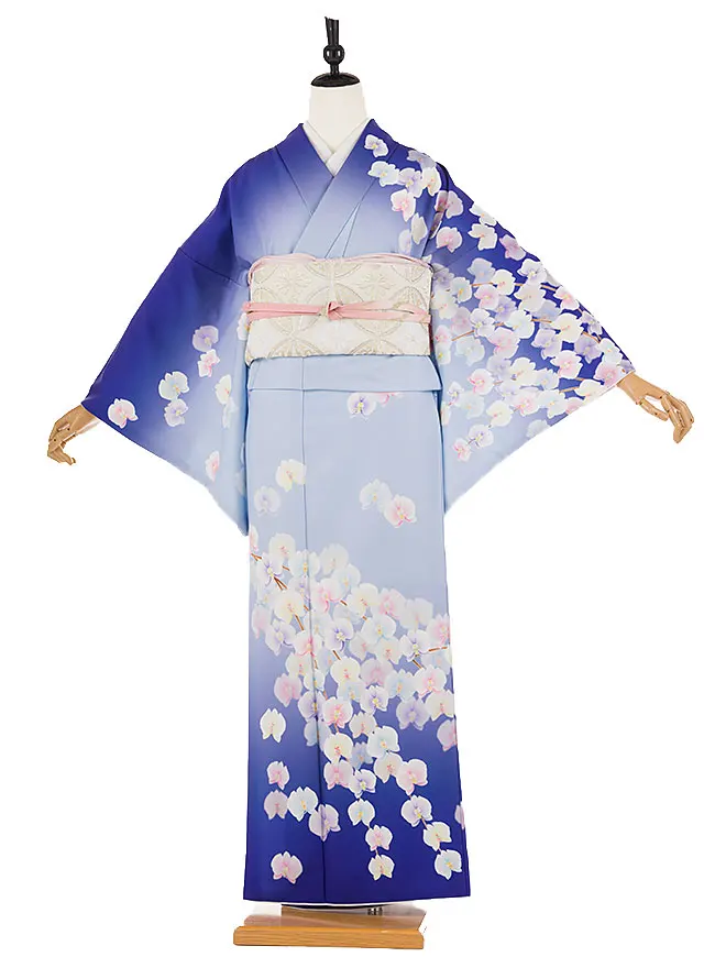 訪問着花わらべ青胡蝶蘭 6483