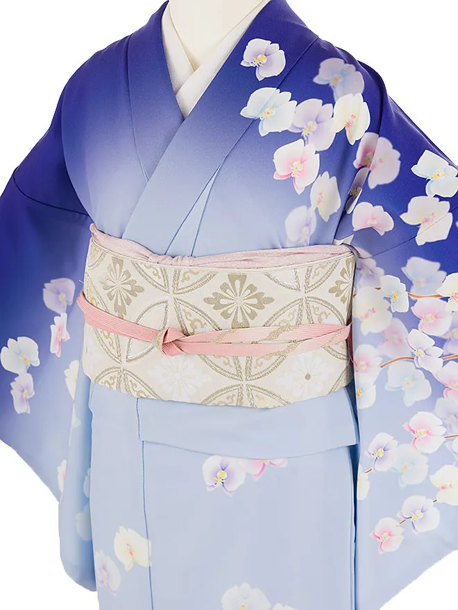 訪問着花わらべ青胡蝶蘭 6483