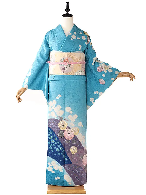 訪問着ｵﾘｼﾞﾅﾙ辻が花青色6121