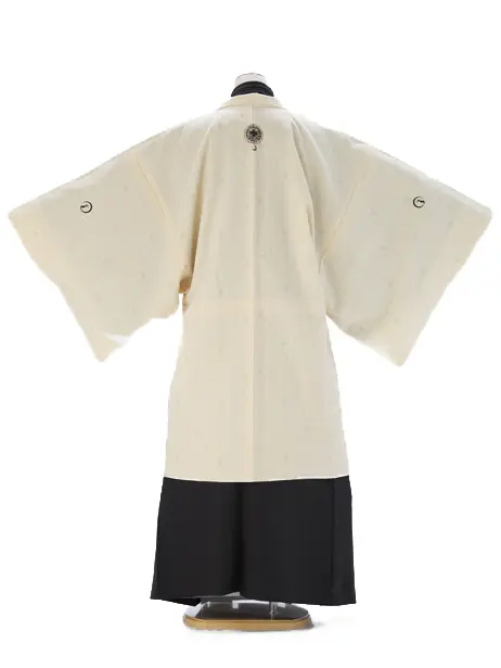 紋付 羽織着物 白×黒 XJL001