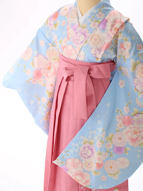 袴3点セット 卒業式 小学生 大学生 水色 ピンク アイボリー 91IV（新品 