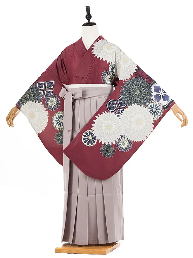 卒業式 女袴 ボルドー 菊 9767