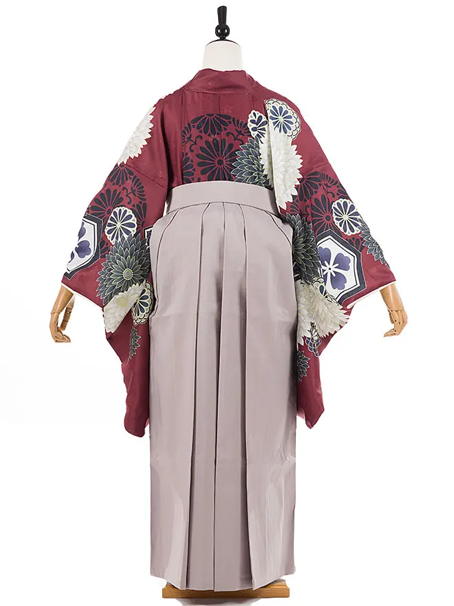 卒業式 女袴 ボルドー 菊 9767