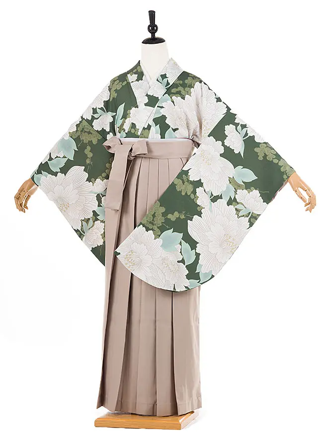 卒業式 女袴 緑 牡丹  9768