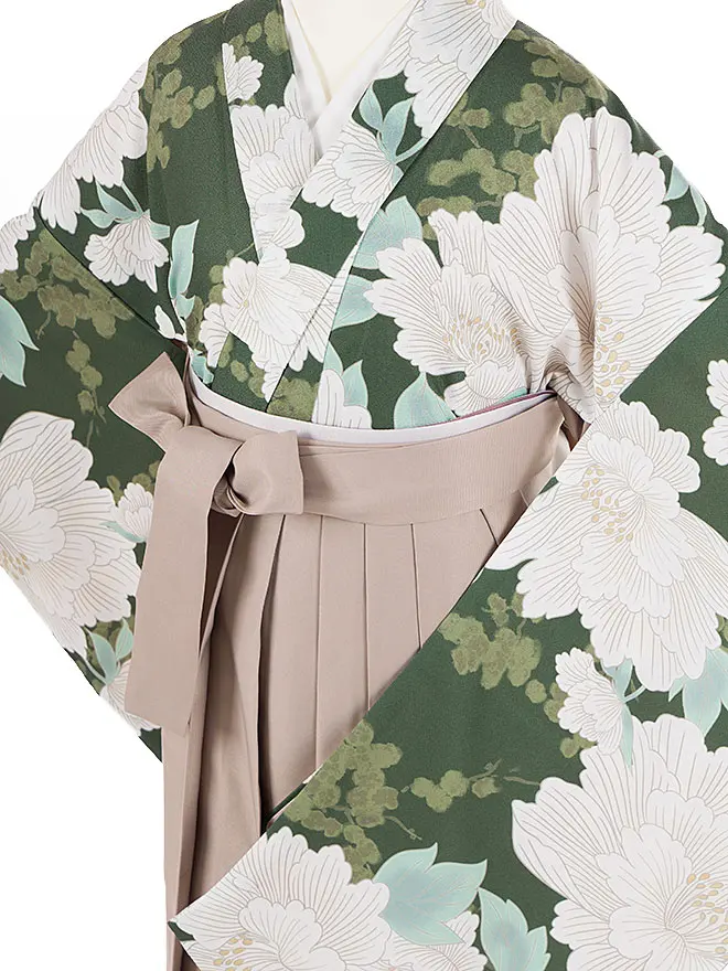 卒業式 女袴 緑 牡丹  9768