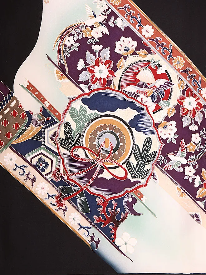  男児産着(お宮参り)  正絹 黒 兜 0123