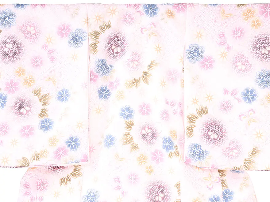 女児産着(お宮参り) 薄いピンク 疋田柄 0113