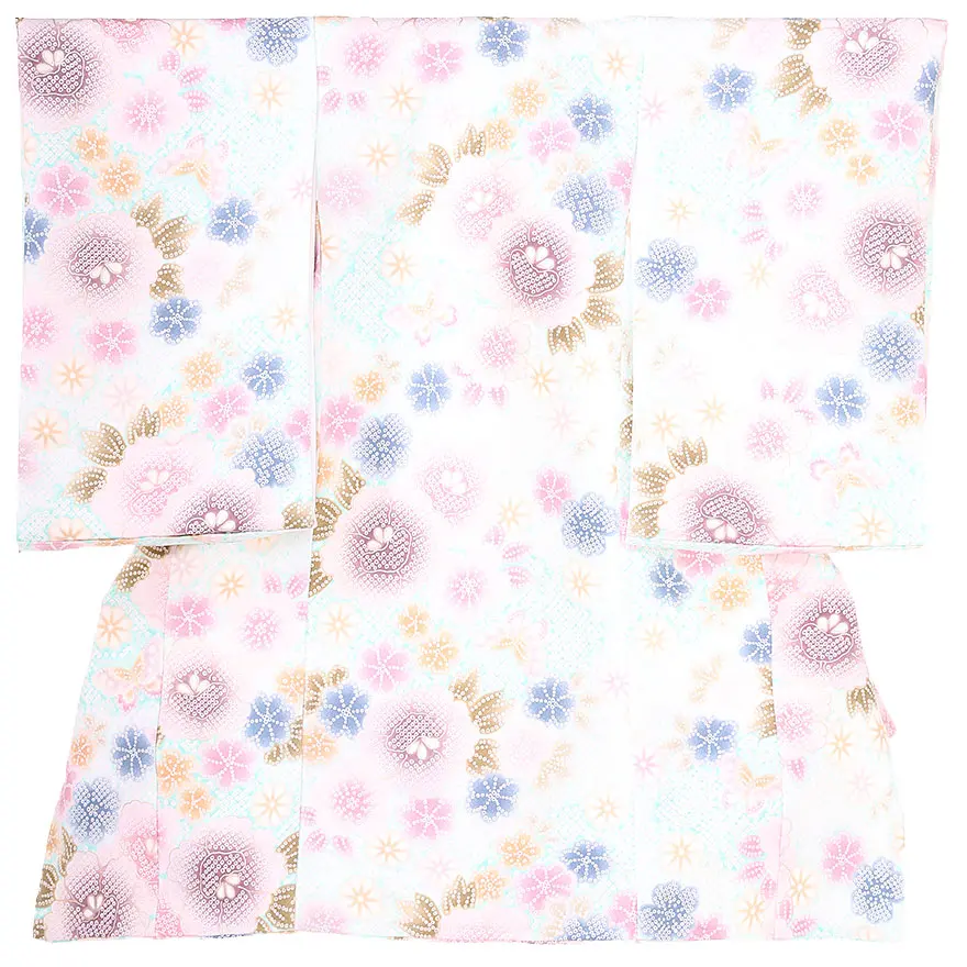 女児産着(お宮参り) 薄い水色 疋田柄 0114