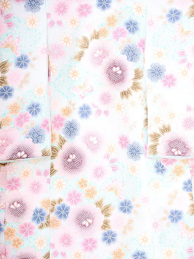 女児産着(お宮参り) 薄い水色 疋田柄 0114