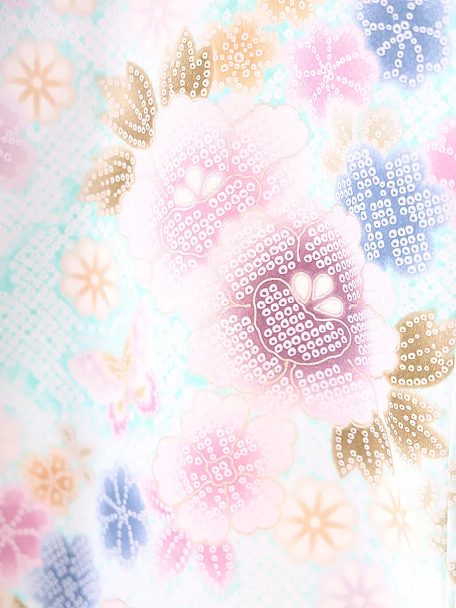 女児産着(お宮参り) 薄い水色 疋田柄 0114