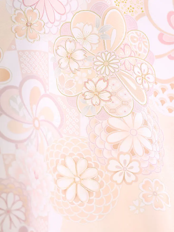 女児産着(お宮参り) 薄茶色 ねじり梅 0115