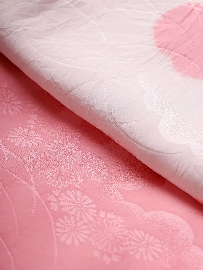 【正絹】日本製 女児産着 金駒刺繍 鞠 0128