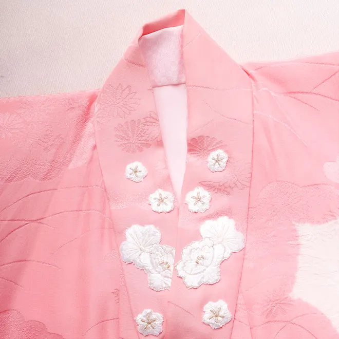 【正絹】日本製 女児産着 金駒刺繍 鞠 0128