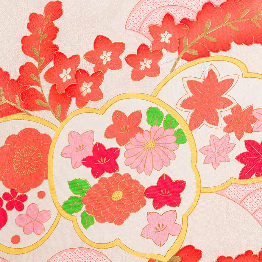最高級 刺繍 産着 正絹 女児産着 白 0132