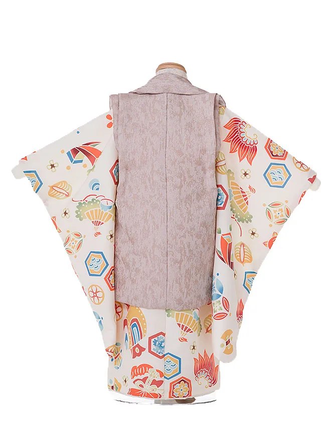 【花わらべ】七五三 3歳 男の子 被布 黄 小槌 3316