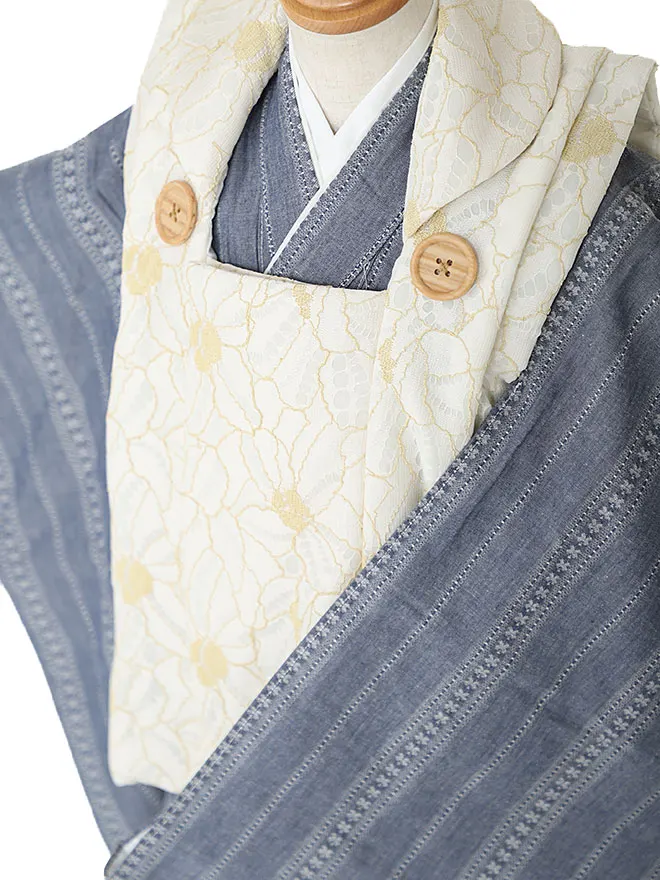 3歳男児被布 青グレー 3324