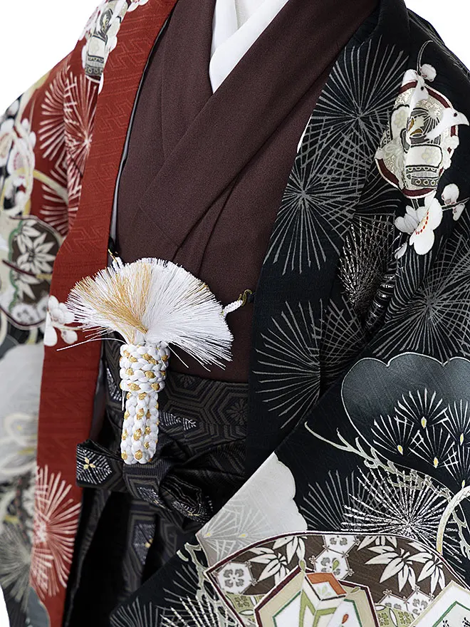 かんたん七五三 5歳 男 華徒然 赤茶×黒 5757