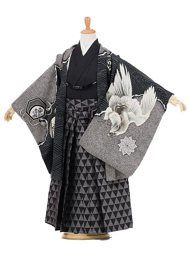 LOWRYS FARM 簡単袴 黒 鷹 5772