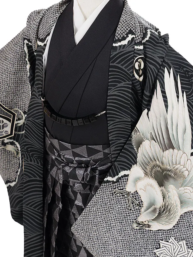 LOWRYS FARM 簡単袴 黒 鷹 5772