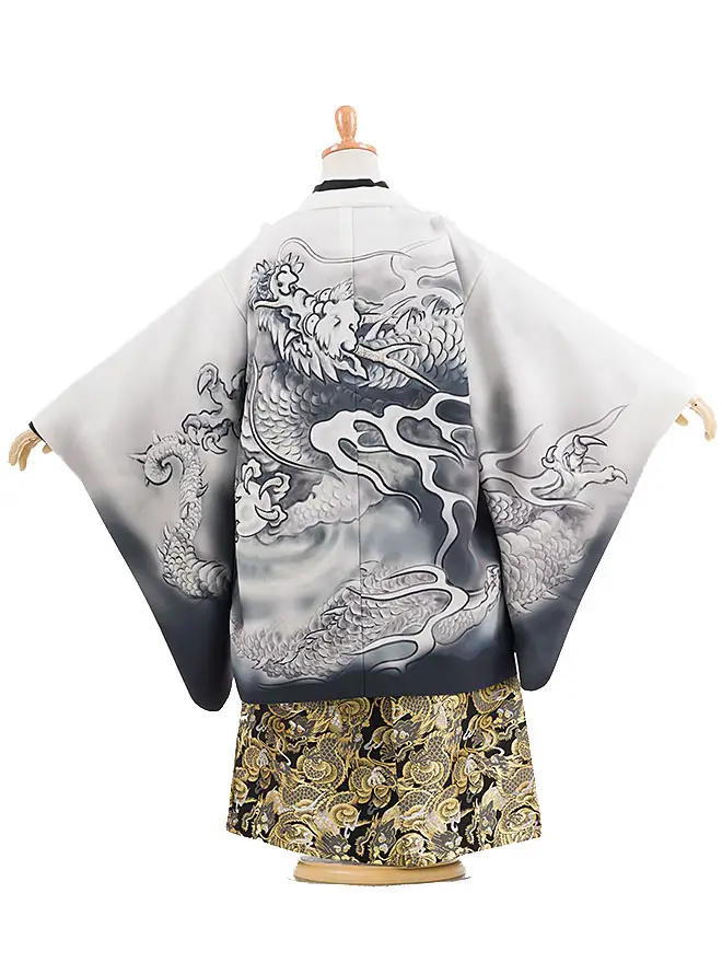 かんたん七五三 日本製 白 昇り龍　5780
