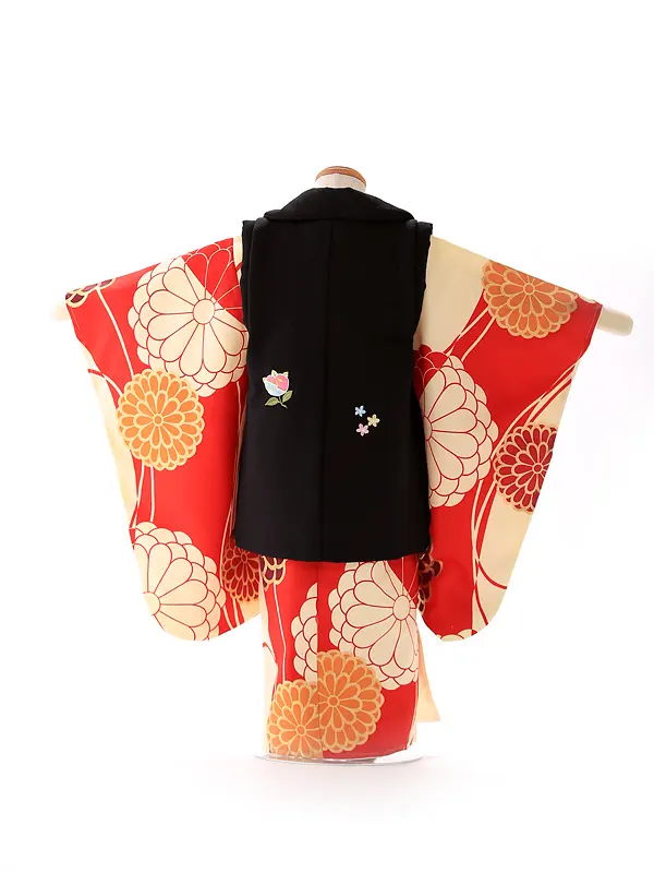 【削除】被布 赤×黒 モダン 菊橘 3199