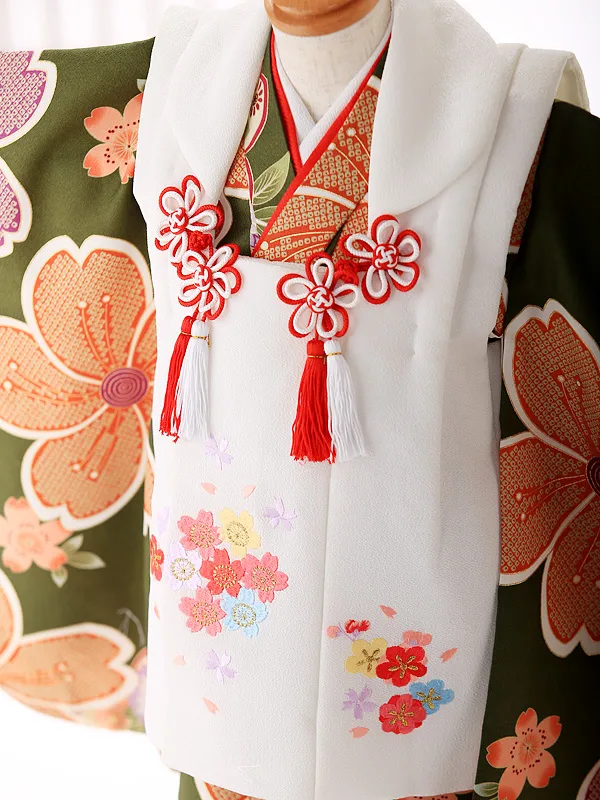 被布 緑×白 桜 3203