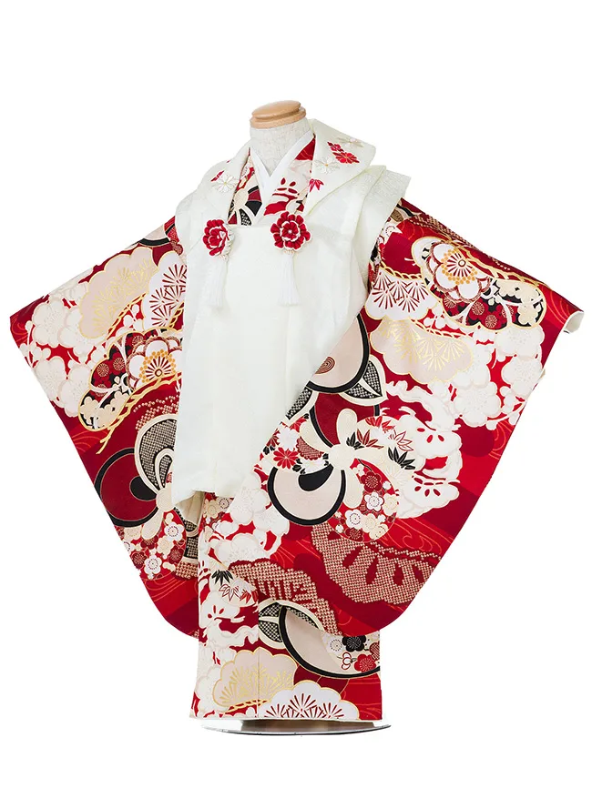 紅一点 正絹 3歳女児被布 3534