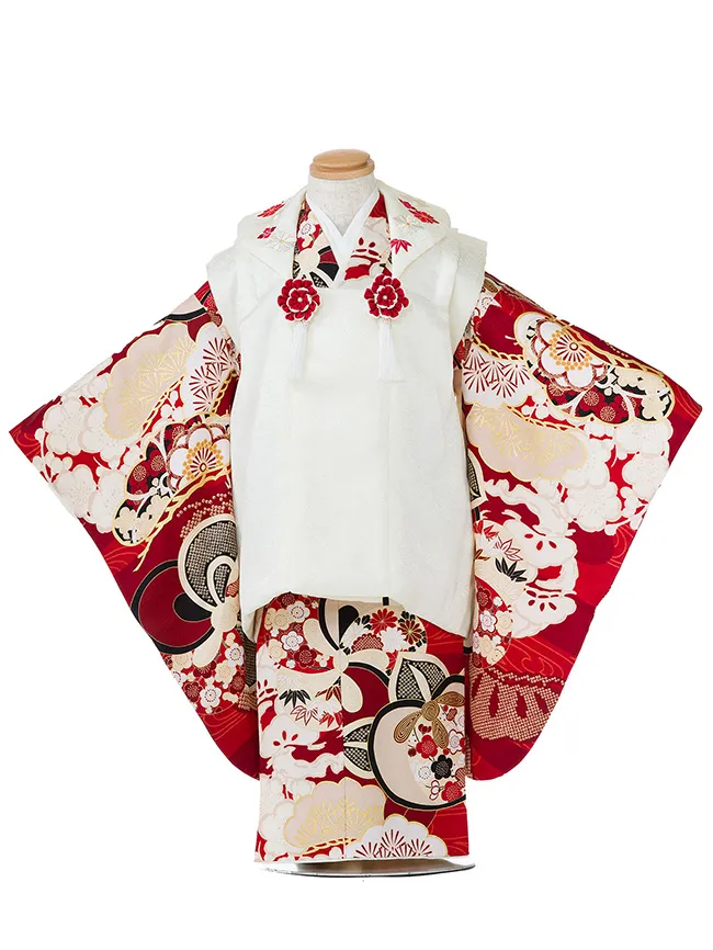 紅一点 正絹 3歳女児被布 3534