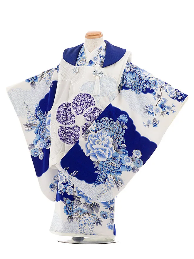 3歳女児被布 JAPANSTYLE 青 3545