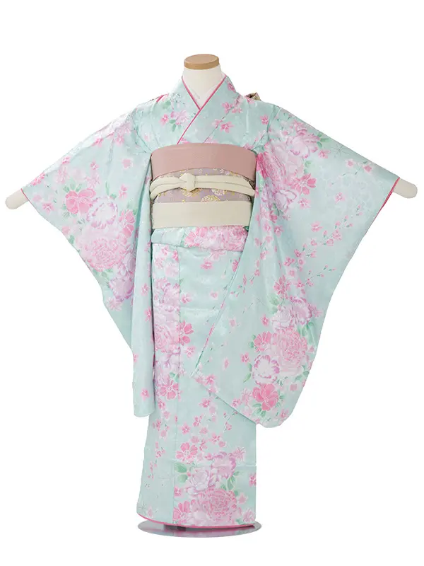 5歳 女の子 結び帯 ひさかたろまん 薄青緑 5018