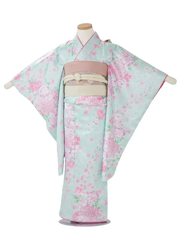 5歳 女の子 結び帯 ひさかたろまん 薄青緑 5018