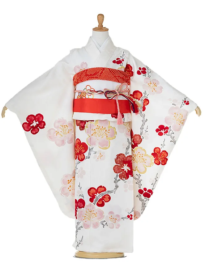 【正絹】 original 7歳 女の子 結び帯 小雪梅蘭 7743