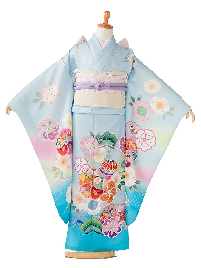 7歳 女の子 日本製 古典 水色 7757
