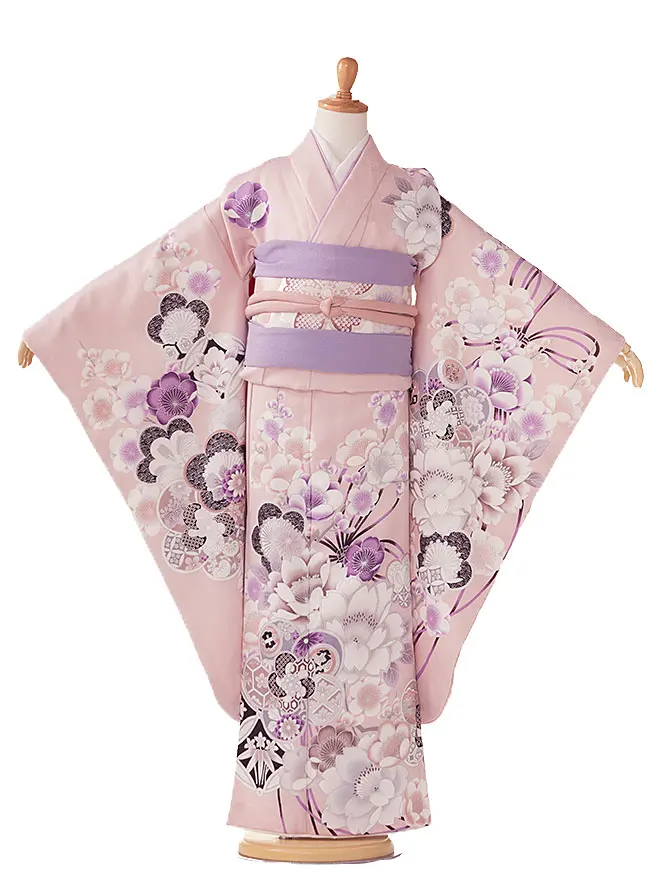 【日本製】7歳 女の子 結び帯 桜 ピンク 7774